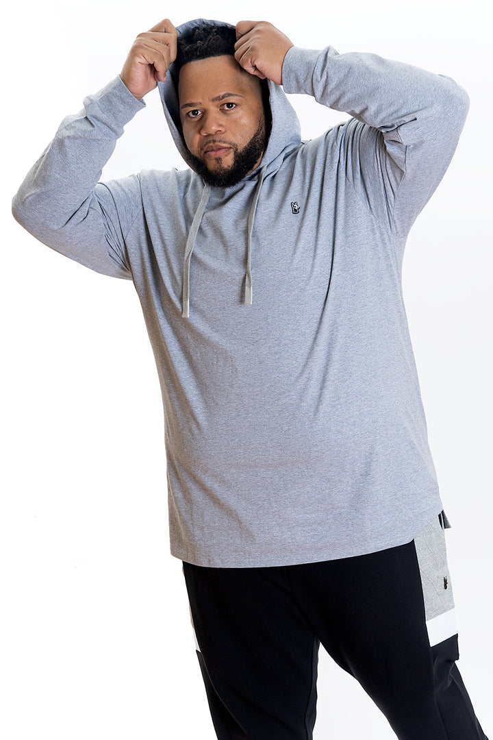 Makobi M4500 Luciano Jersey Hoodie in Gray, view 3