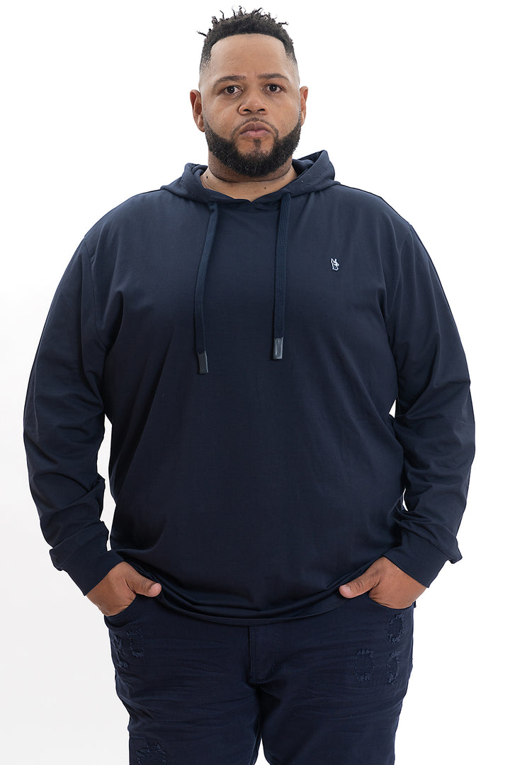Makobi M4500 Luciano Jersey Hoodie in Navy, view 2