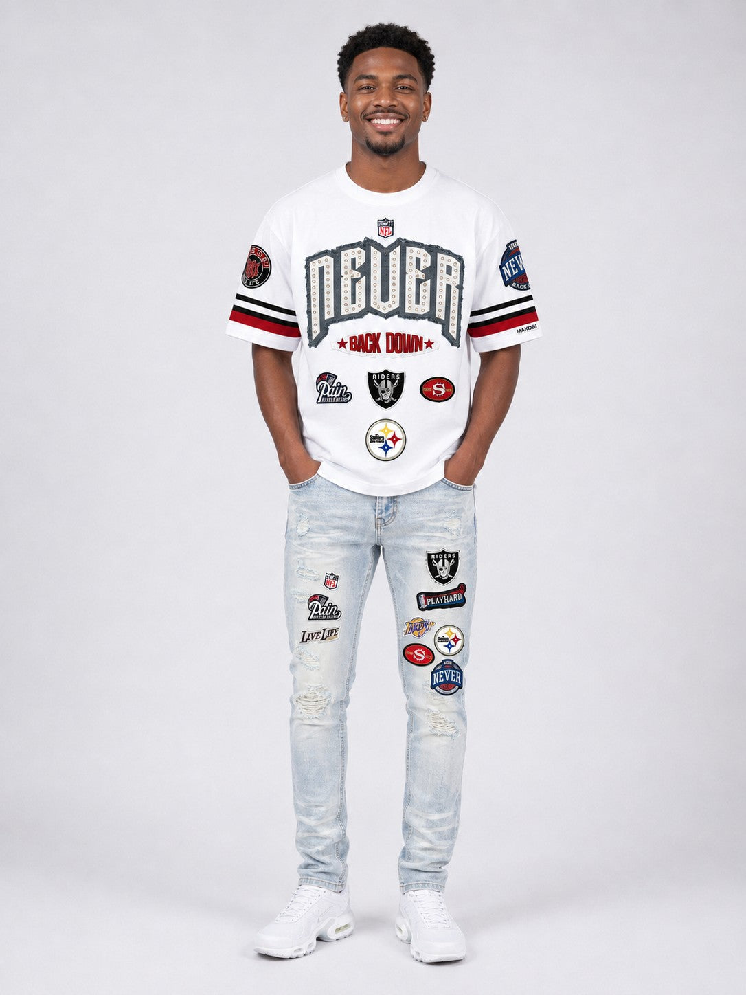 M454 Never Back down Boxed Tee - White