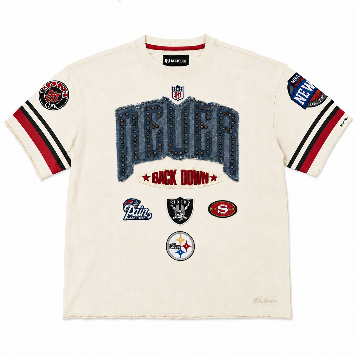 M454 Never Back down Boxed Tee - Natural
