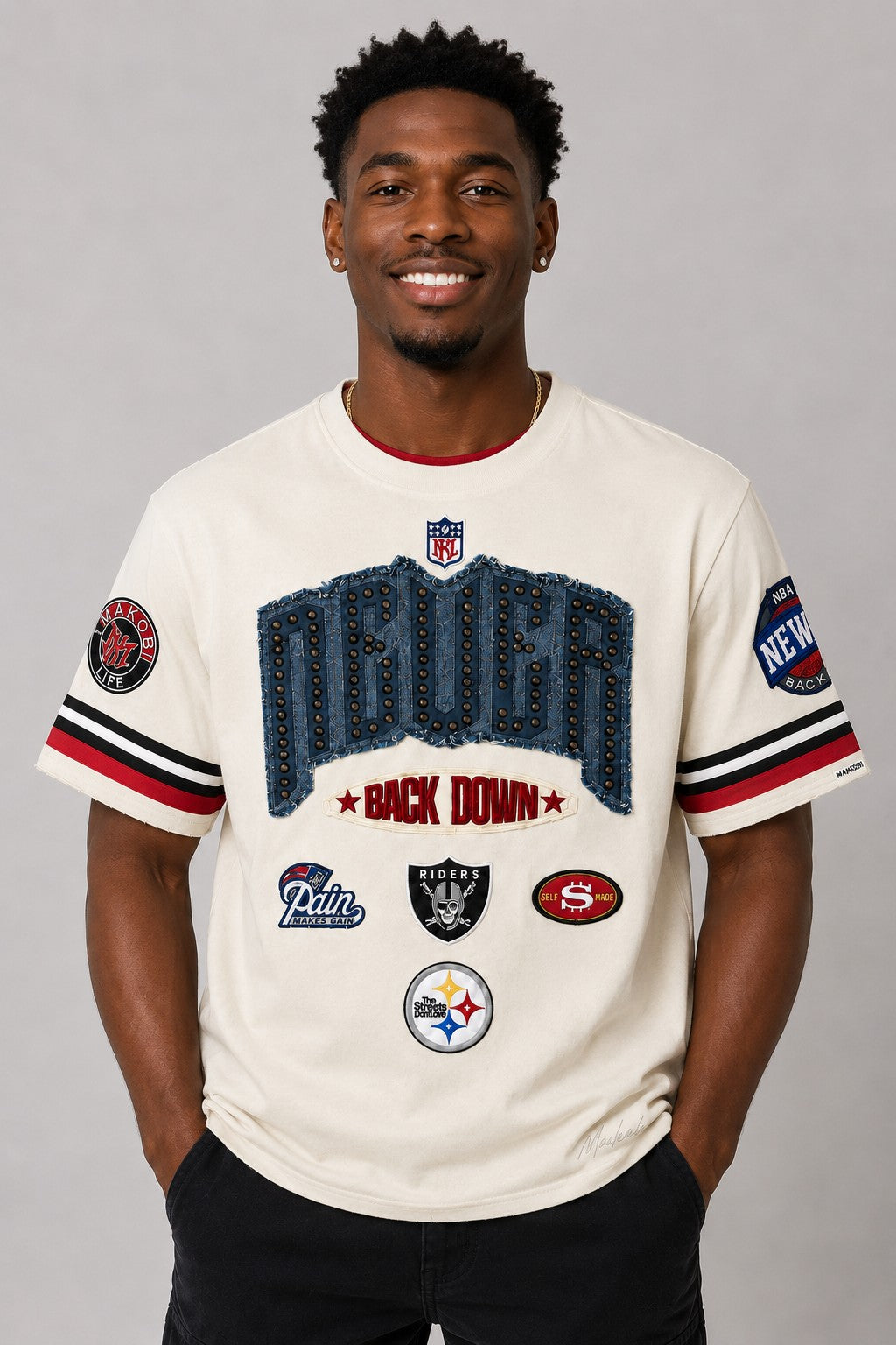 M454 Never Back down Boxed Tee - Natural