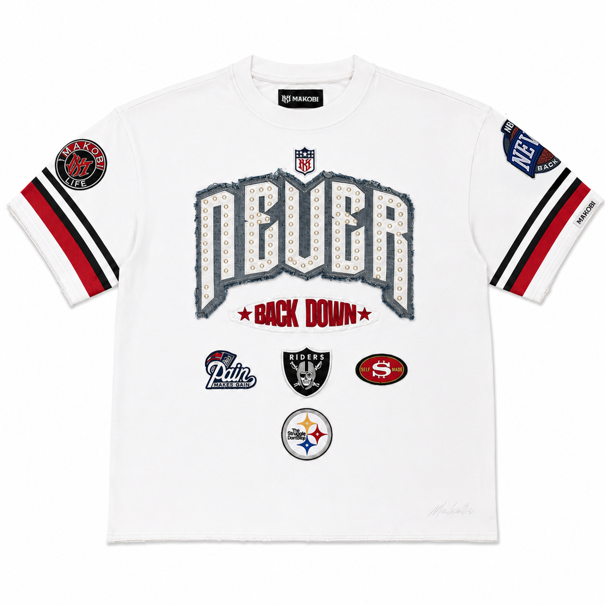 M454 Never Back down Boxed Tee - White