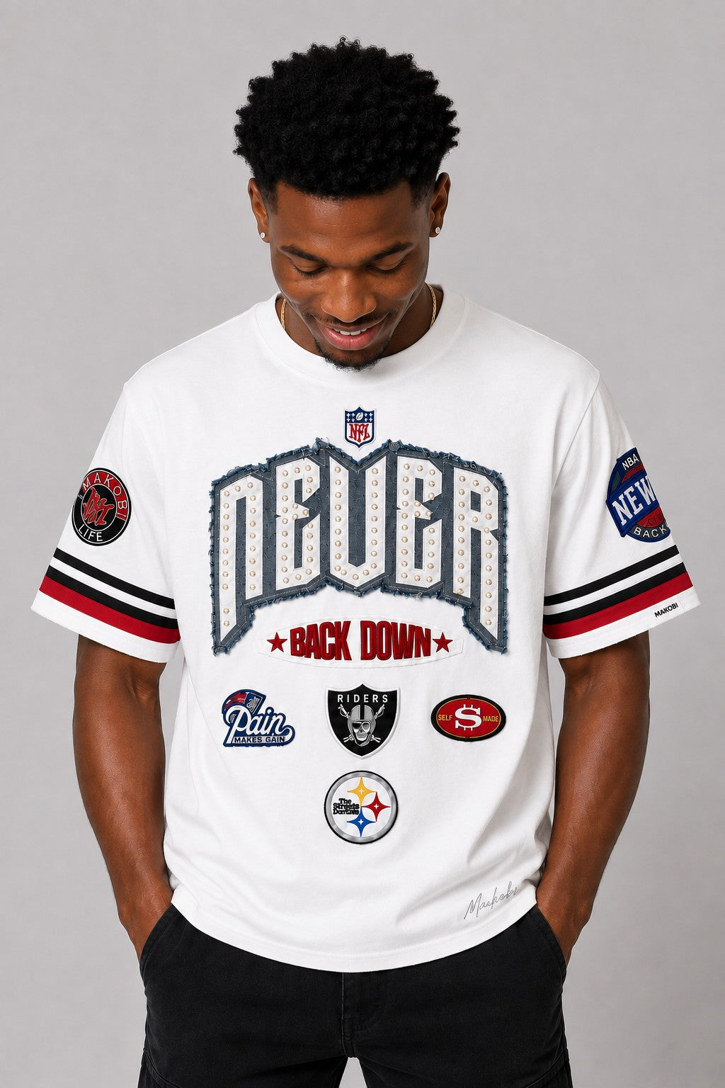 M454 Never Back down Boxed Tee - White