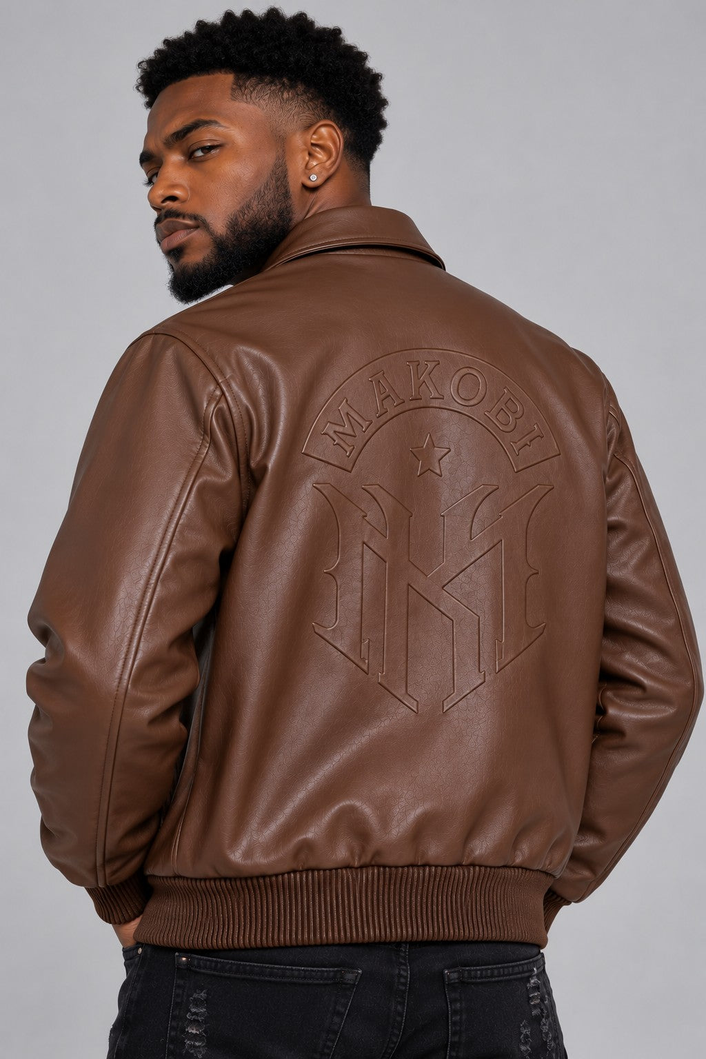 M4554 Azzuri PU Jacket - Brown