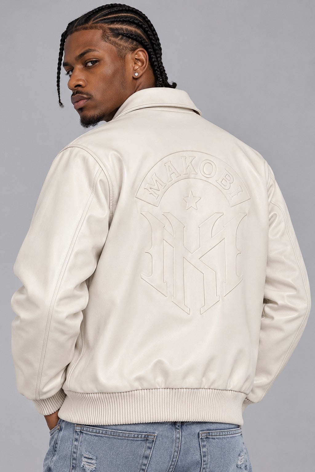 M4554 Azzuri PU Jacket - Cream