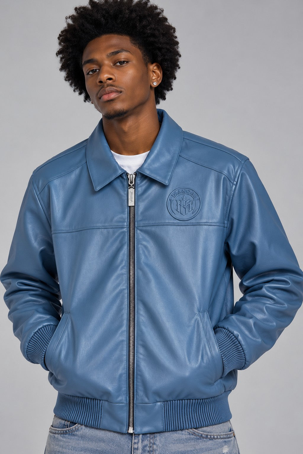 M4554 Azzuri PU Jacket - Midnight Blue
