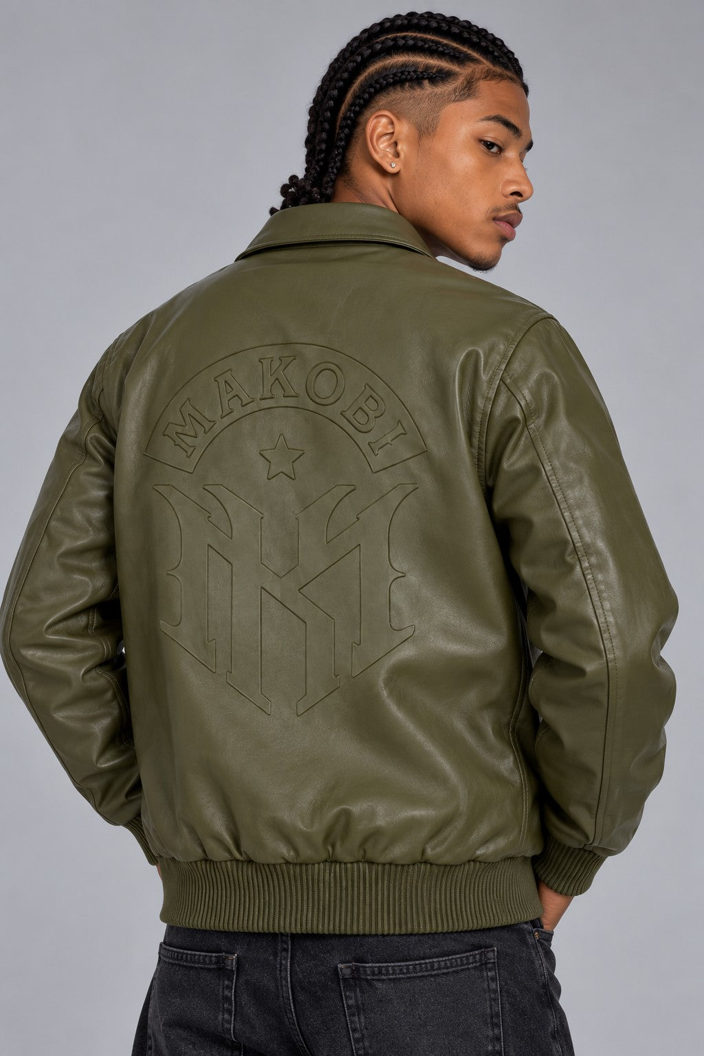 M4554 Azzuri PU Jacket - Olive
