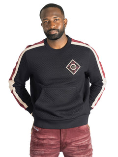 M4555 Lorenzo Jacquard Crewneck - Black