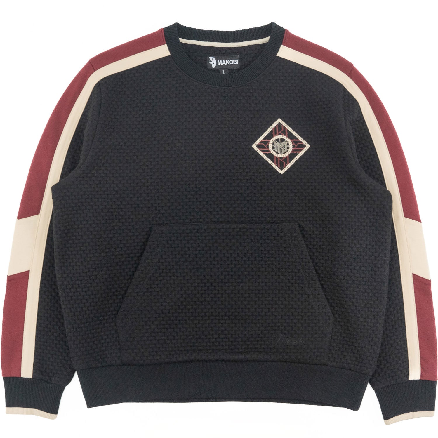 Sweatshirt | M4555 Lorenzo Jacquard Crewneck - Black