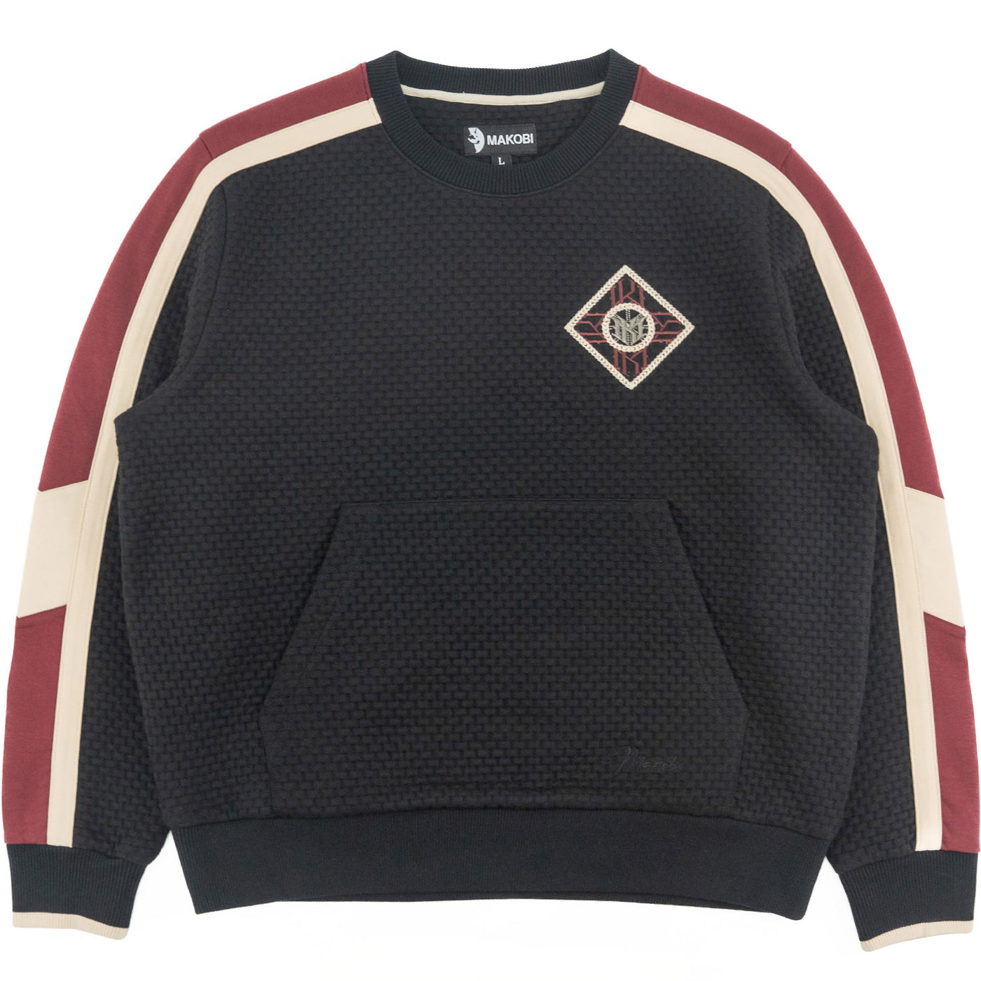 Sweatshirt | M4555 Lorenzo Jacquard Crewneck - Black