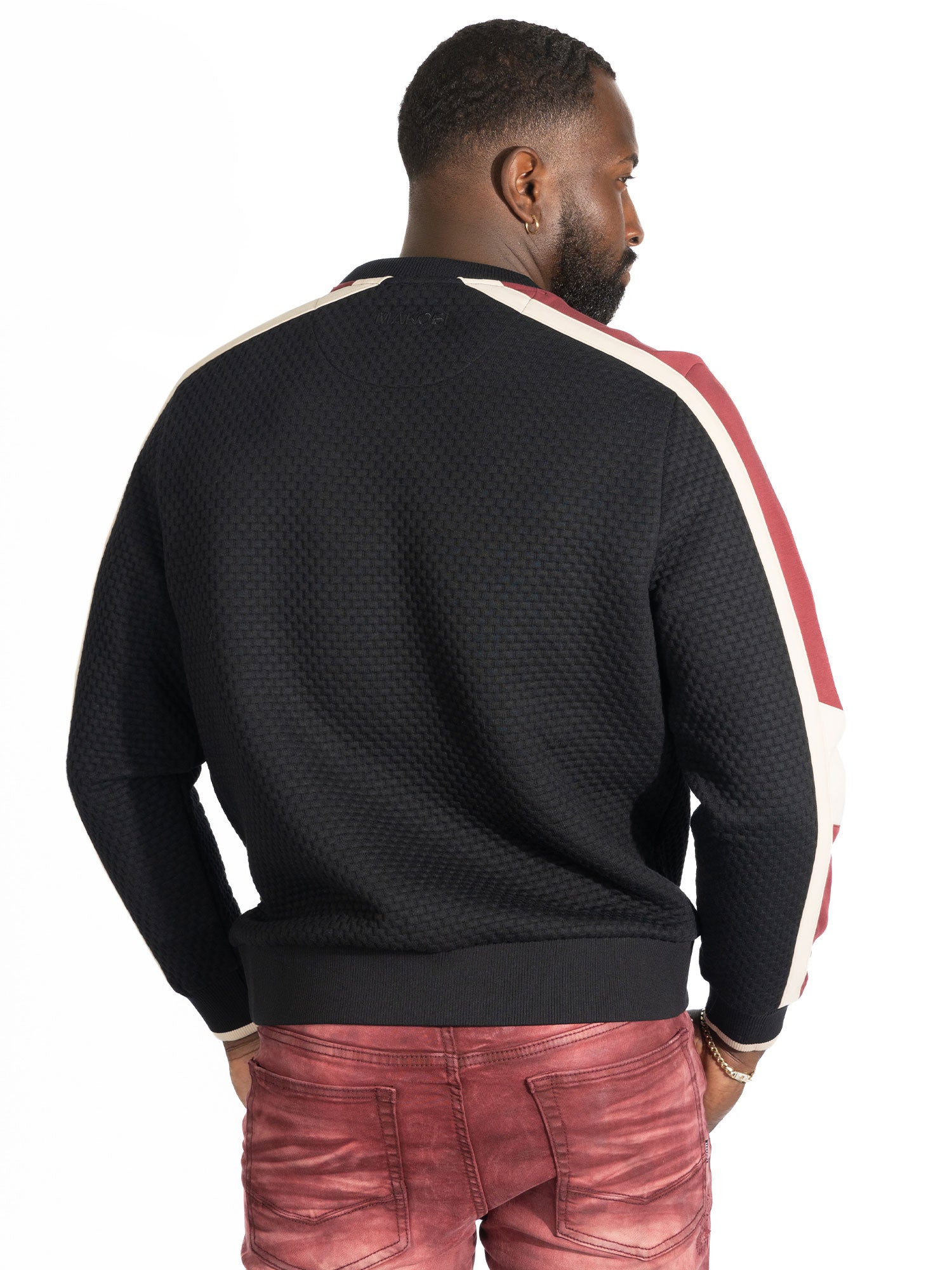 M4555 Lorenzo Jacquard Crewneck - Black