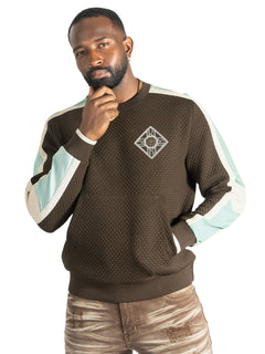 M4555 Lorenzo Jacquard Crewneck - Brown