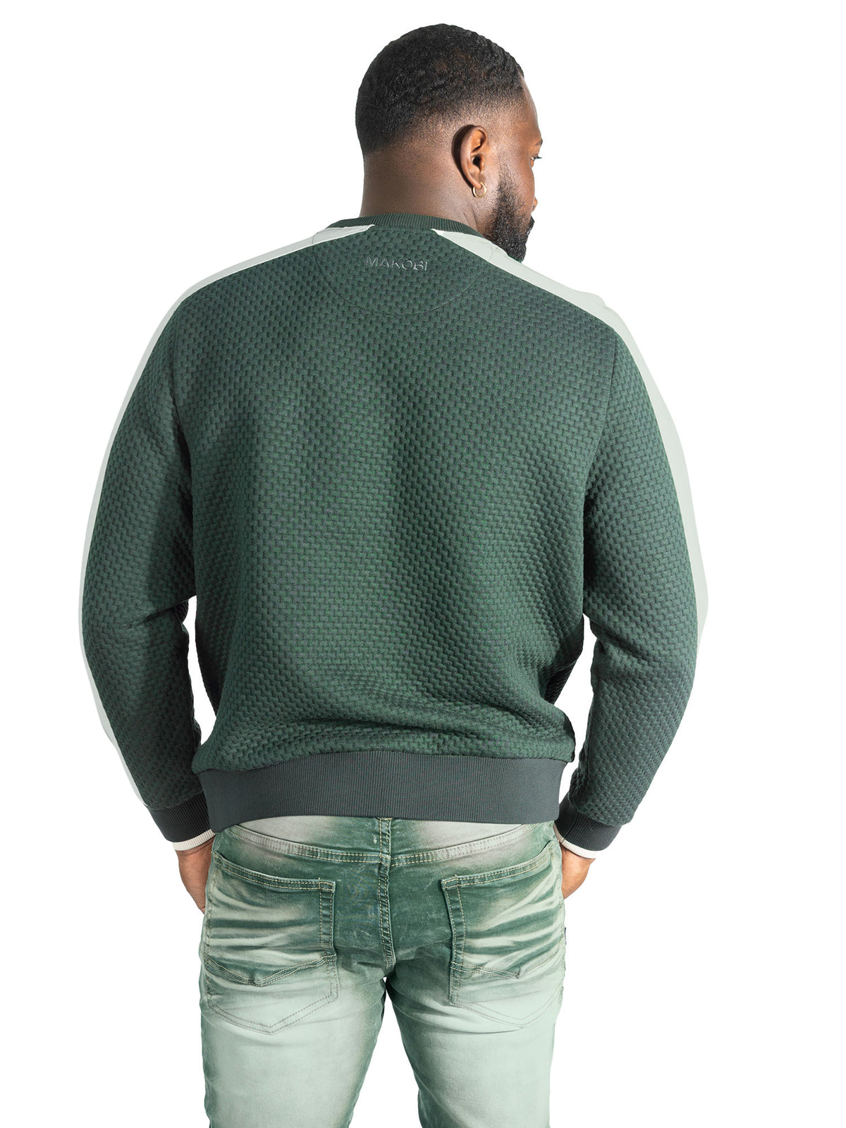 M4555 Lorenzo Jacquard Crewneck - Green