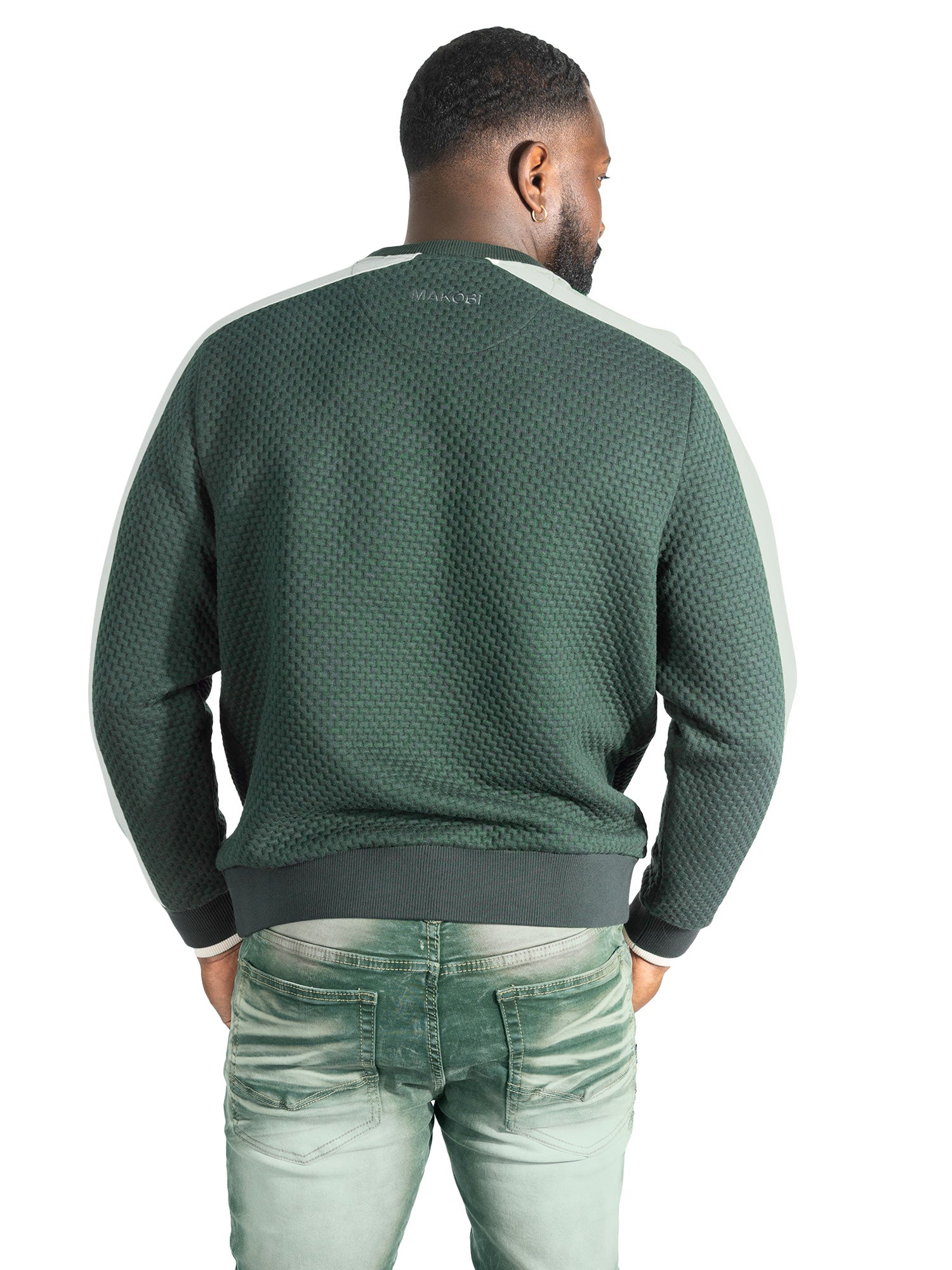 M4555 Lorenzo Jacquard Crewneck - Green