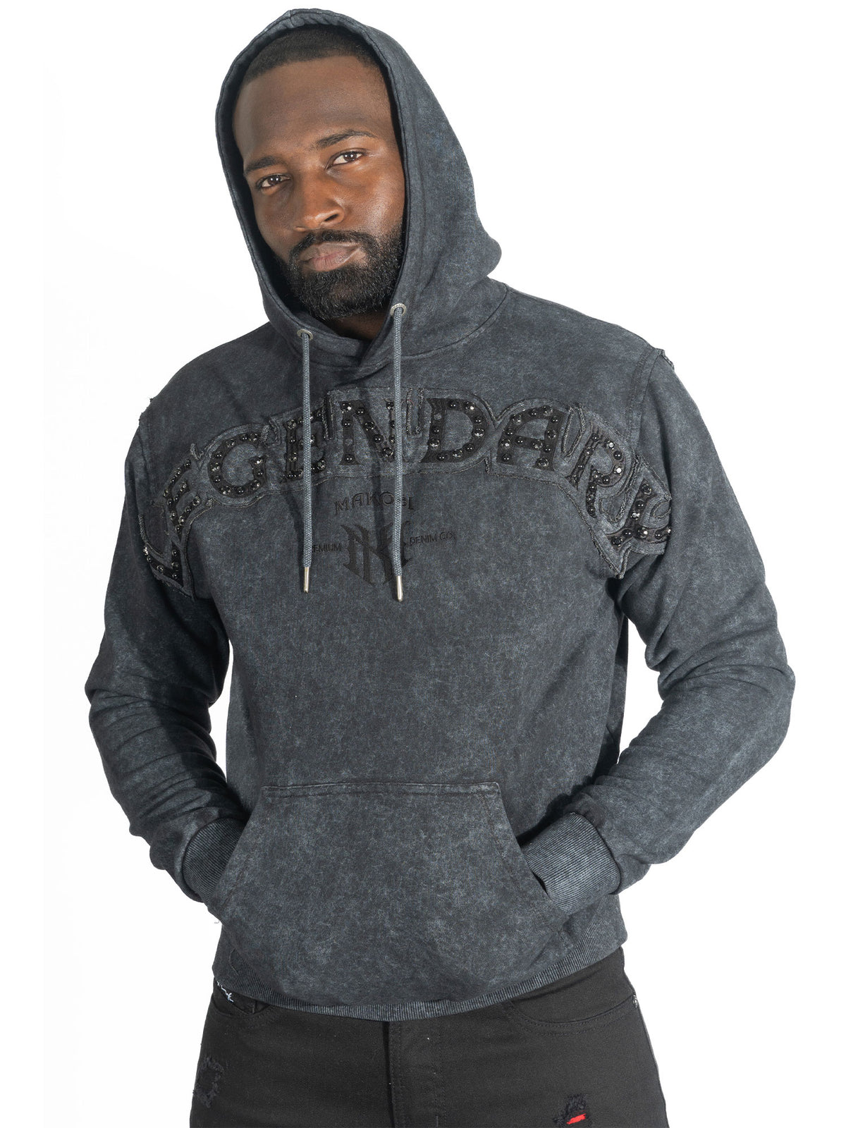 M4557 Sartoni Pull Over Fleece Hoodie - Black