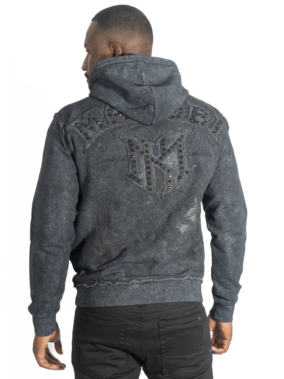M4557 Sartoni Pull Over Fleece Hoodie - Black