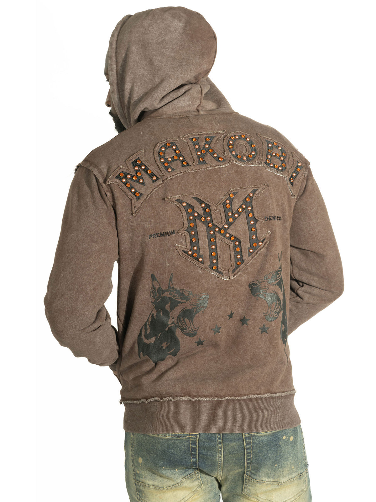 M4557 Sartoni Pull Over Fleece Hoodie - Brown