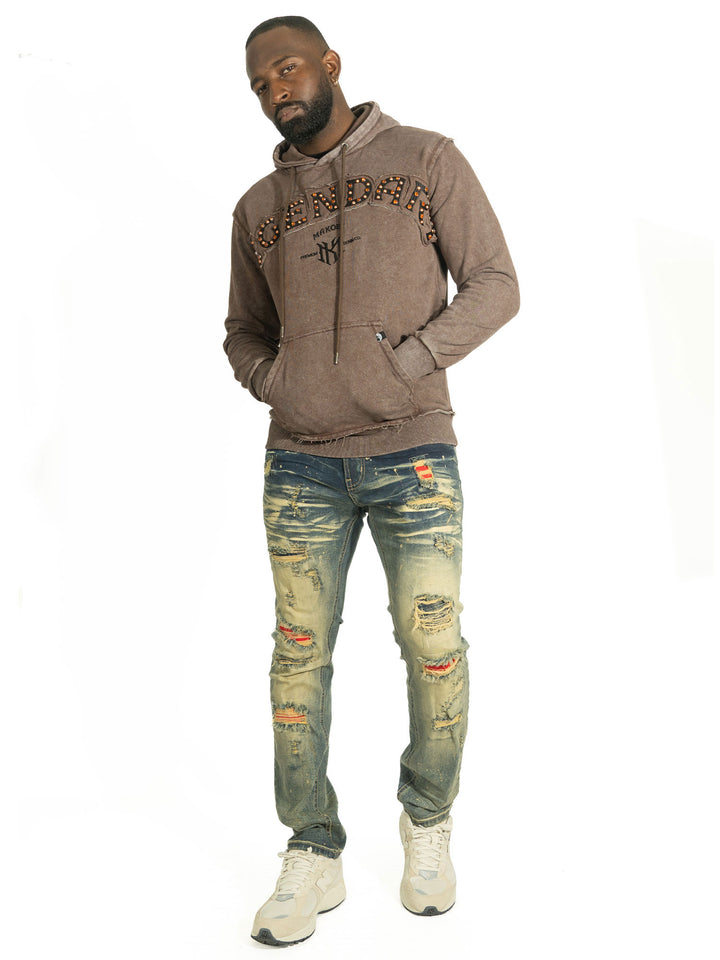 Hoodie | M4557 Sartoni Pull Over- Brown