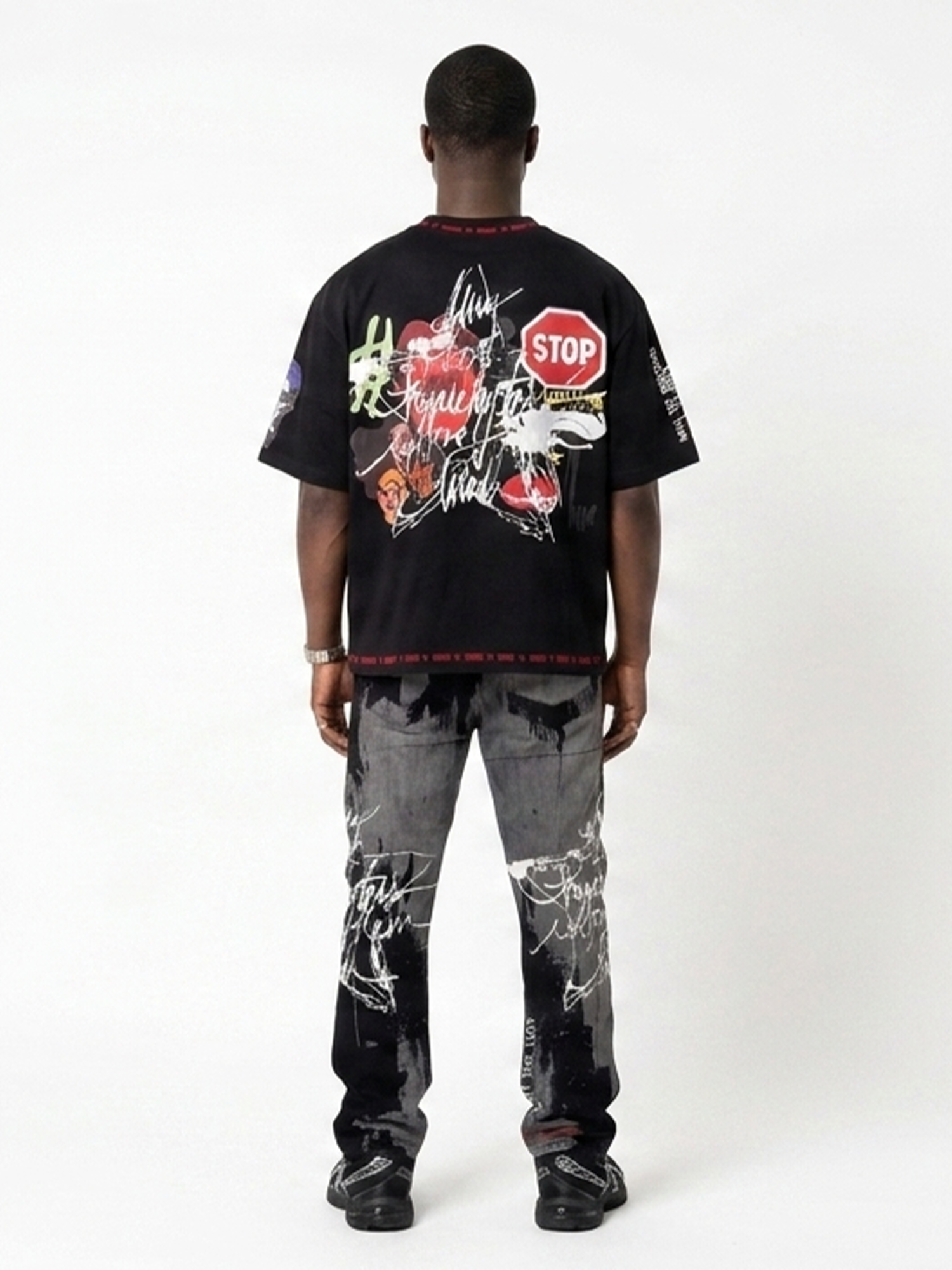 Makobi M458 Prego Boxed Tee in Black, view 6