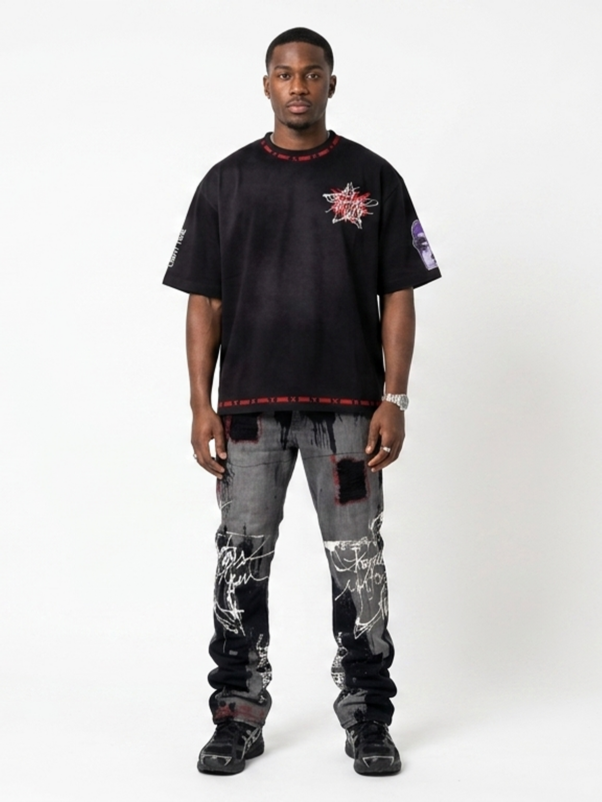 Makobi M458 Prego Boxed Tee in Black, view 5