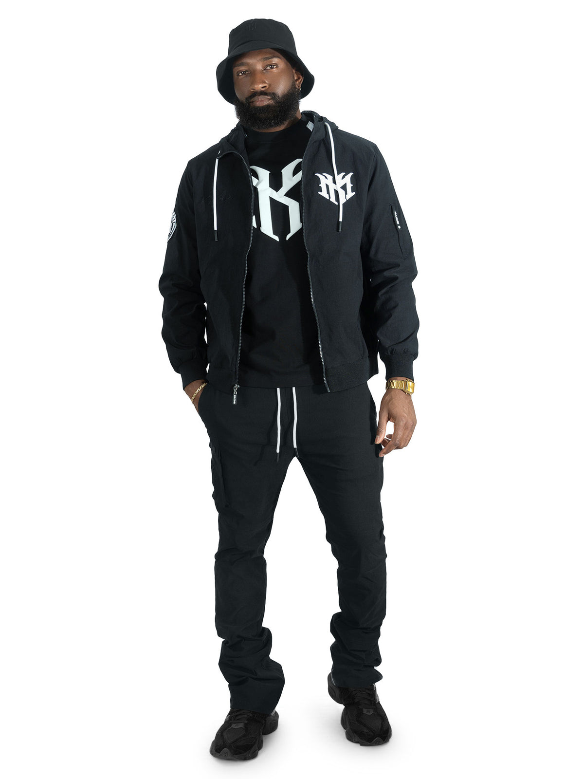 M4634 Adorni Zip Up Hoodie - Black