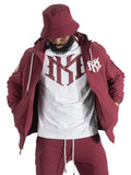 M4634 Adorni Zip Up Hoodie - Burgundy