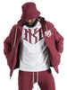 Nylon Hoodie | M4634 Adorni Zip Up- Burgundy