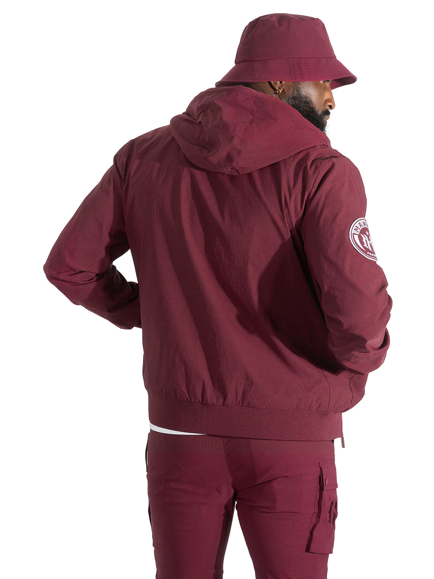 M4634 Adorni Zip Up Hoodie - Burgundy