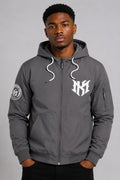 M4634 Adorni Zip Up Hoodie - Dark Gray