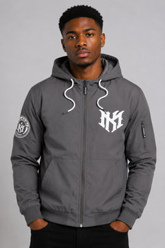 M4634 Adorni Zip Up Hoodie - Dark Gray