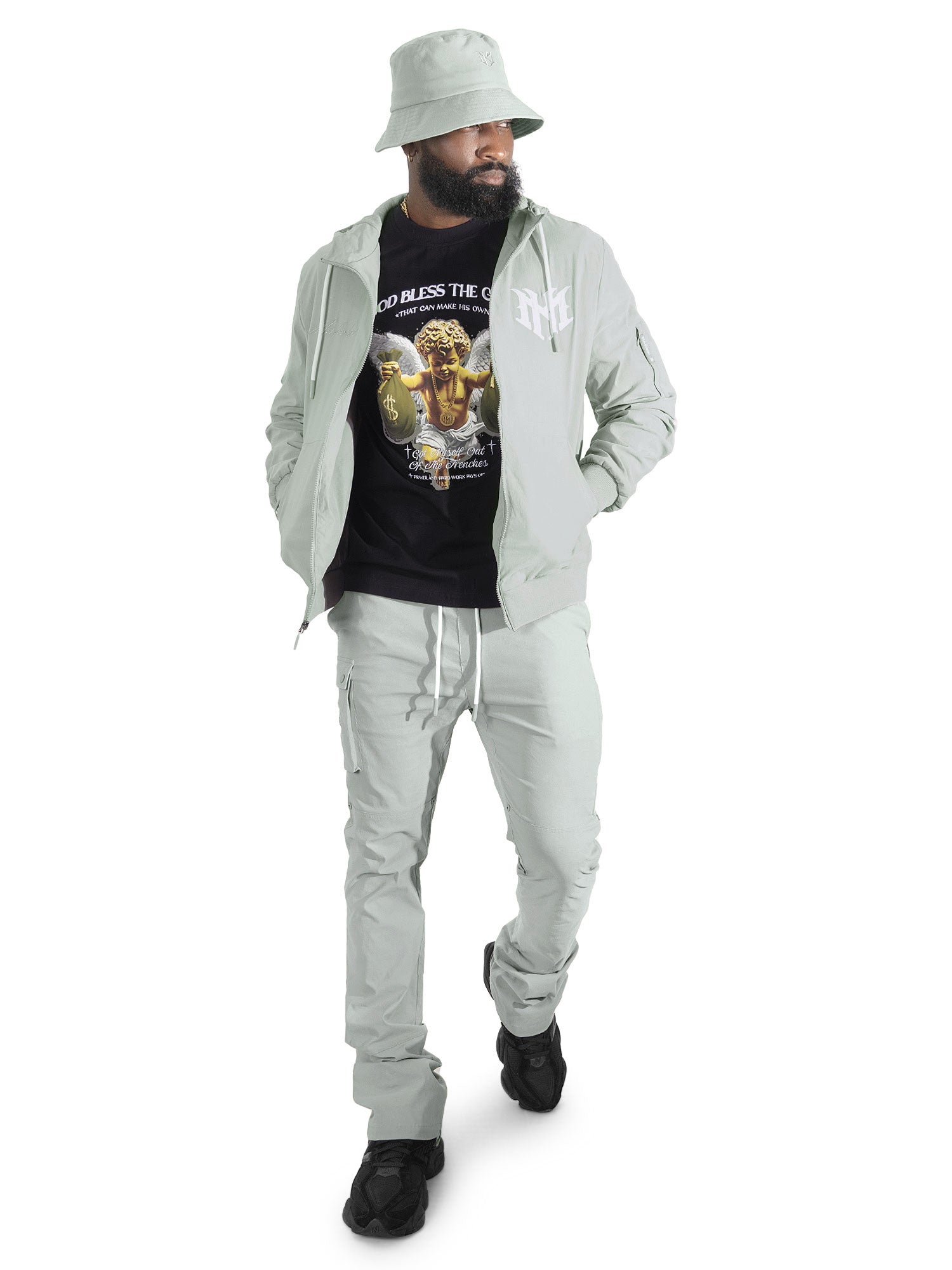 M4634 Adorni Zip Up Hoodie - Gray