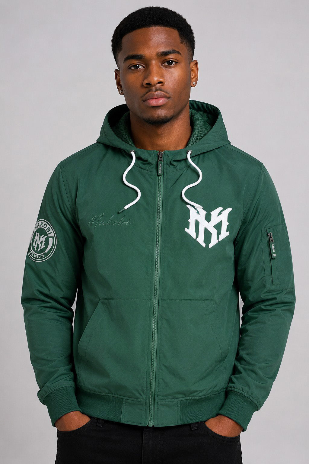 M4634 Adorni Zip Up Hoodie - Hunter Green