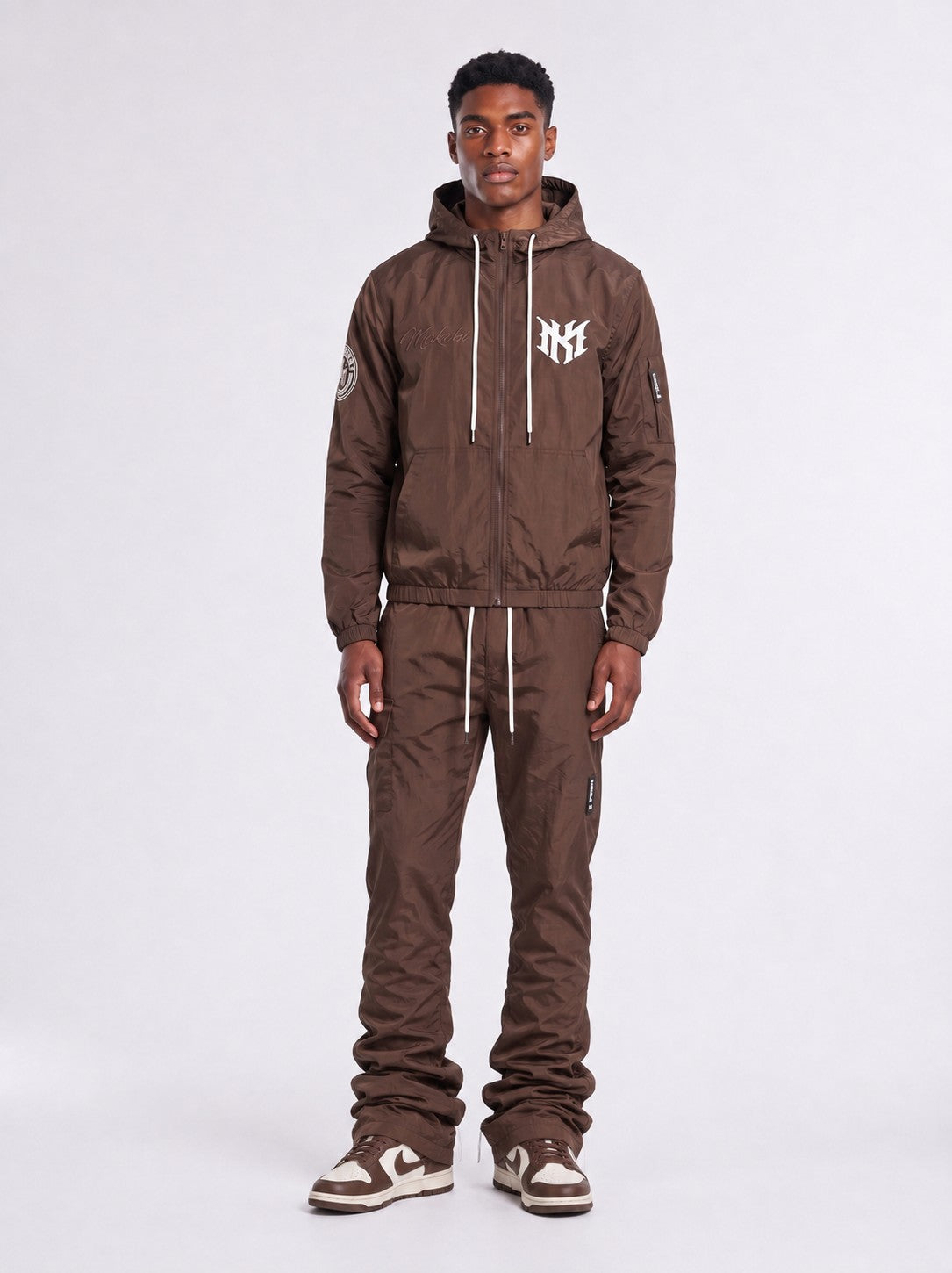 M4634 Adorni Zip Up Hoodie - Dark Brown