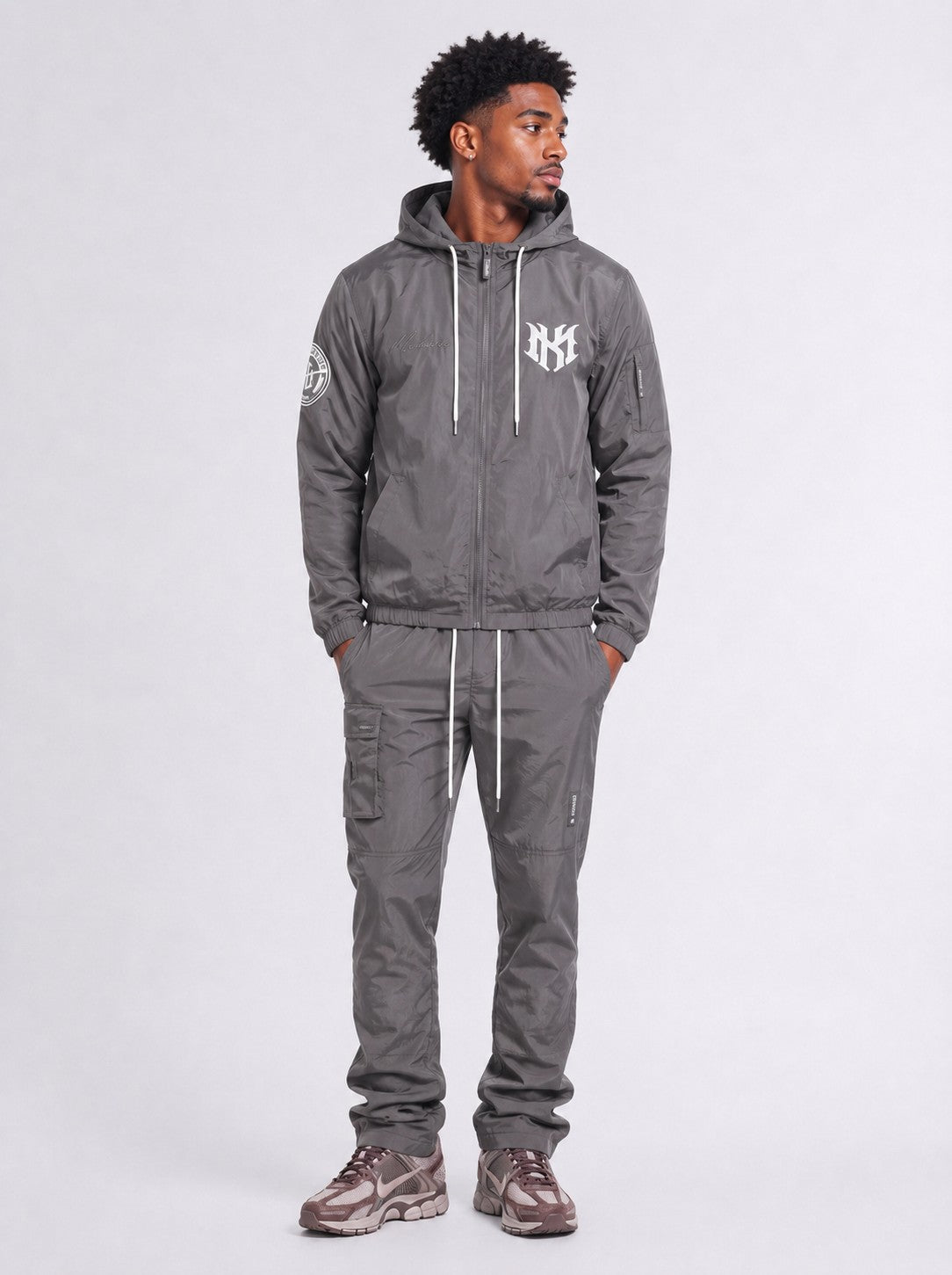M4634 Adorni Zip Up Hoodie - Dark Gray