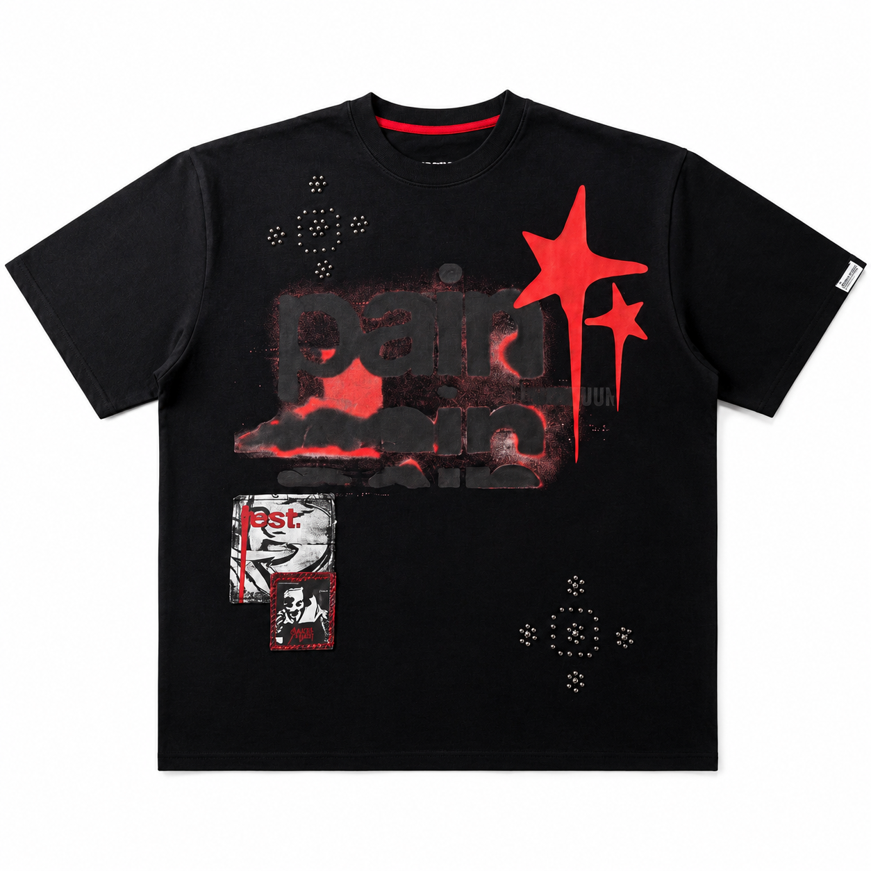 Makobi M471 Dolore Pain Oversized Tee in Black (NOT SOLD SEPARATELY - Add M671 Shorts to your Cart), view 3