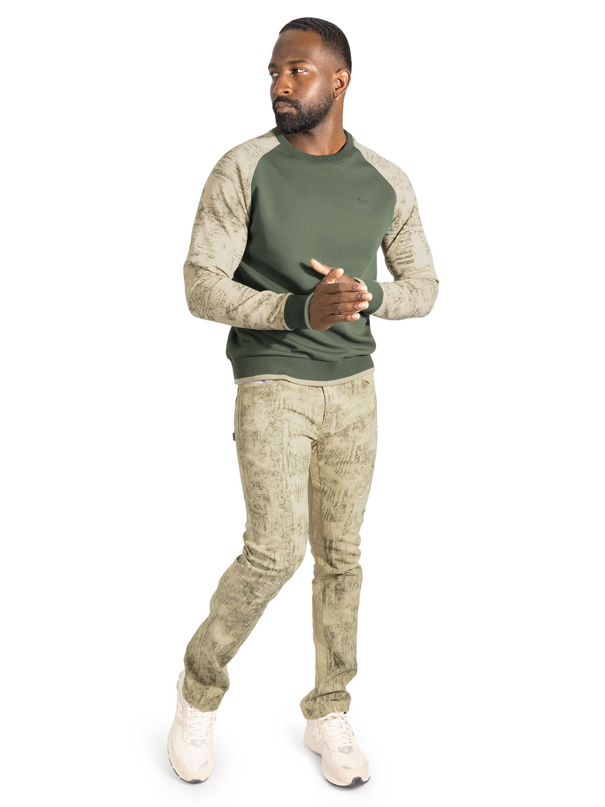 Makobi M4902 Bernardi Crewneck in Olive, view 2