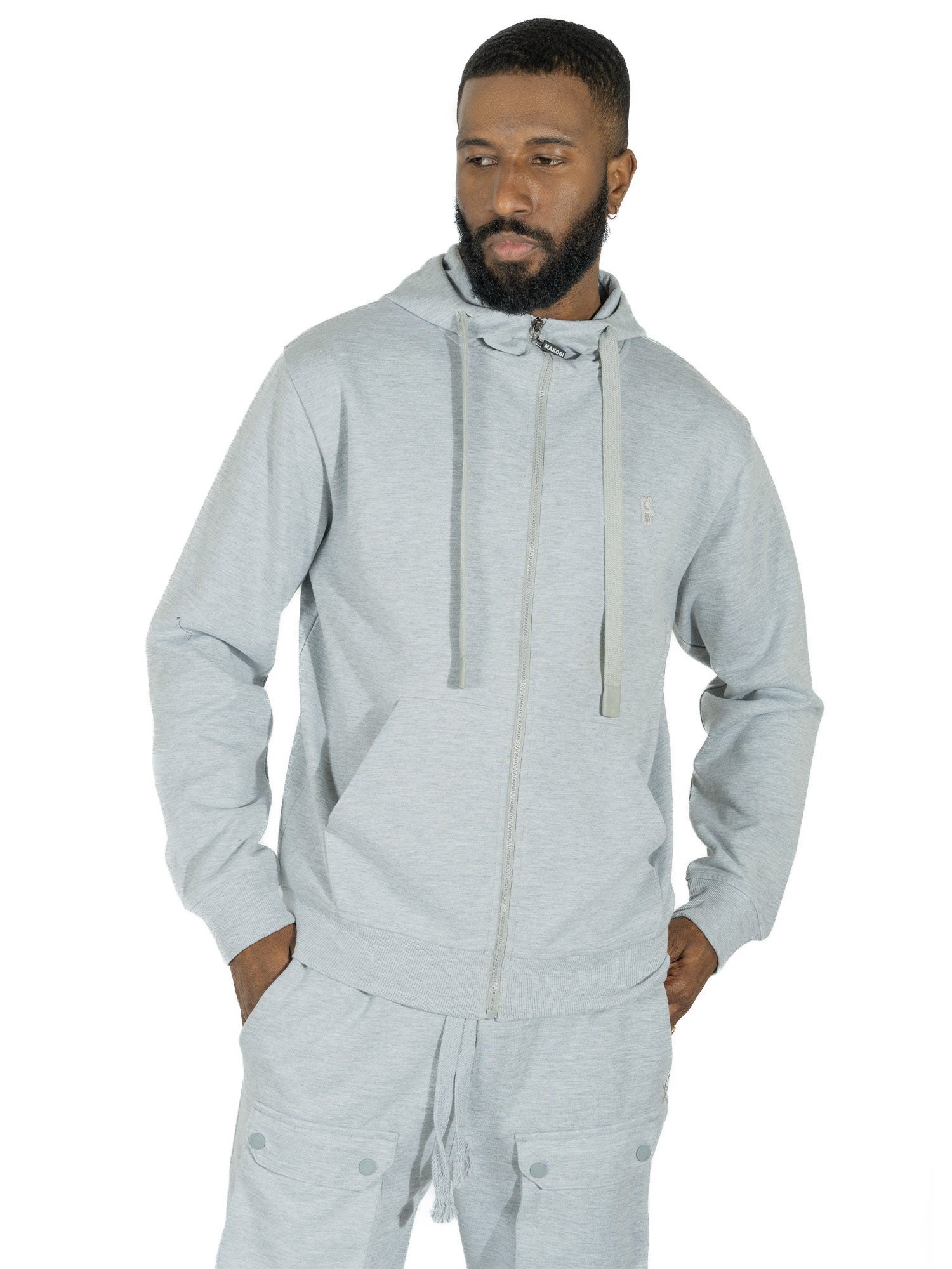 M5335 Essential Fleece Zip Up Hoodie - Gray