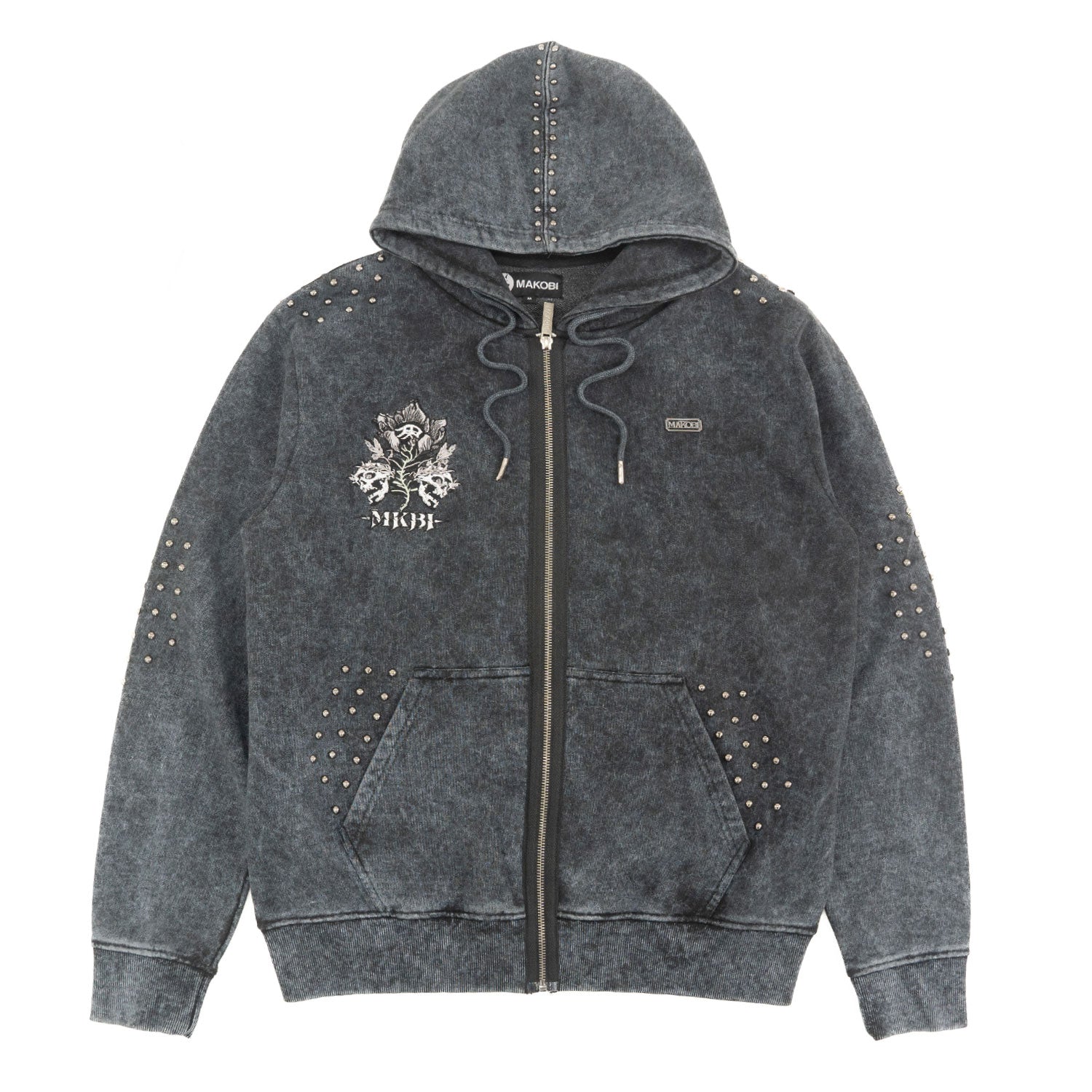 M5345 Bianco Zip Up Fleece Hoodie - Black