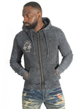 M5345 Bianco Zip Up Fleece Hoodie - Black
