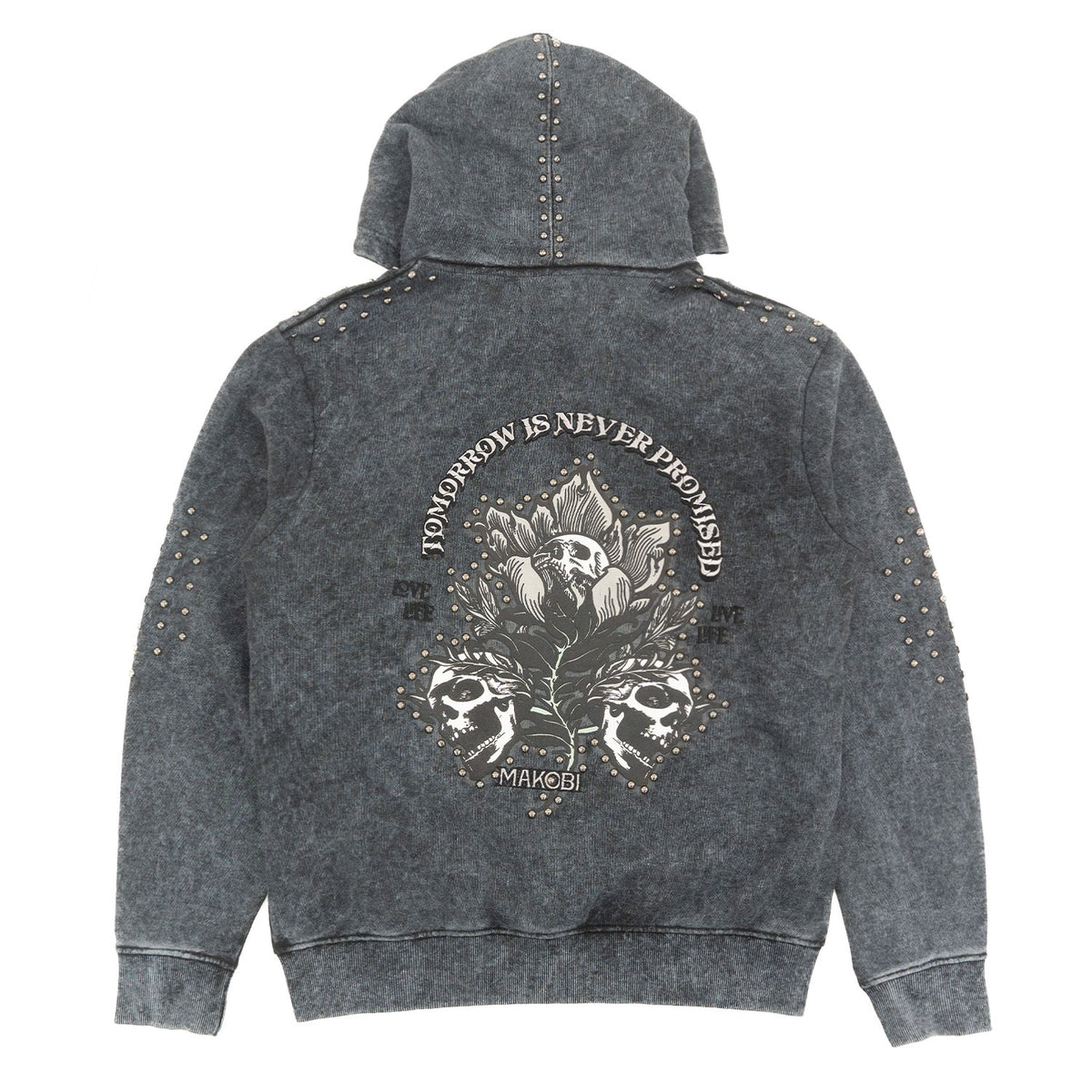 M5345 Bianco Zip Up Fleece Hoodie - Black