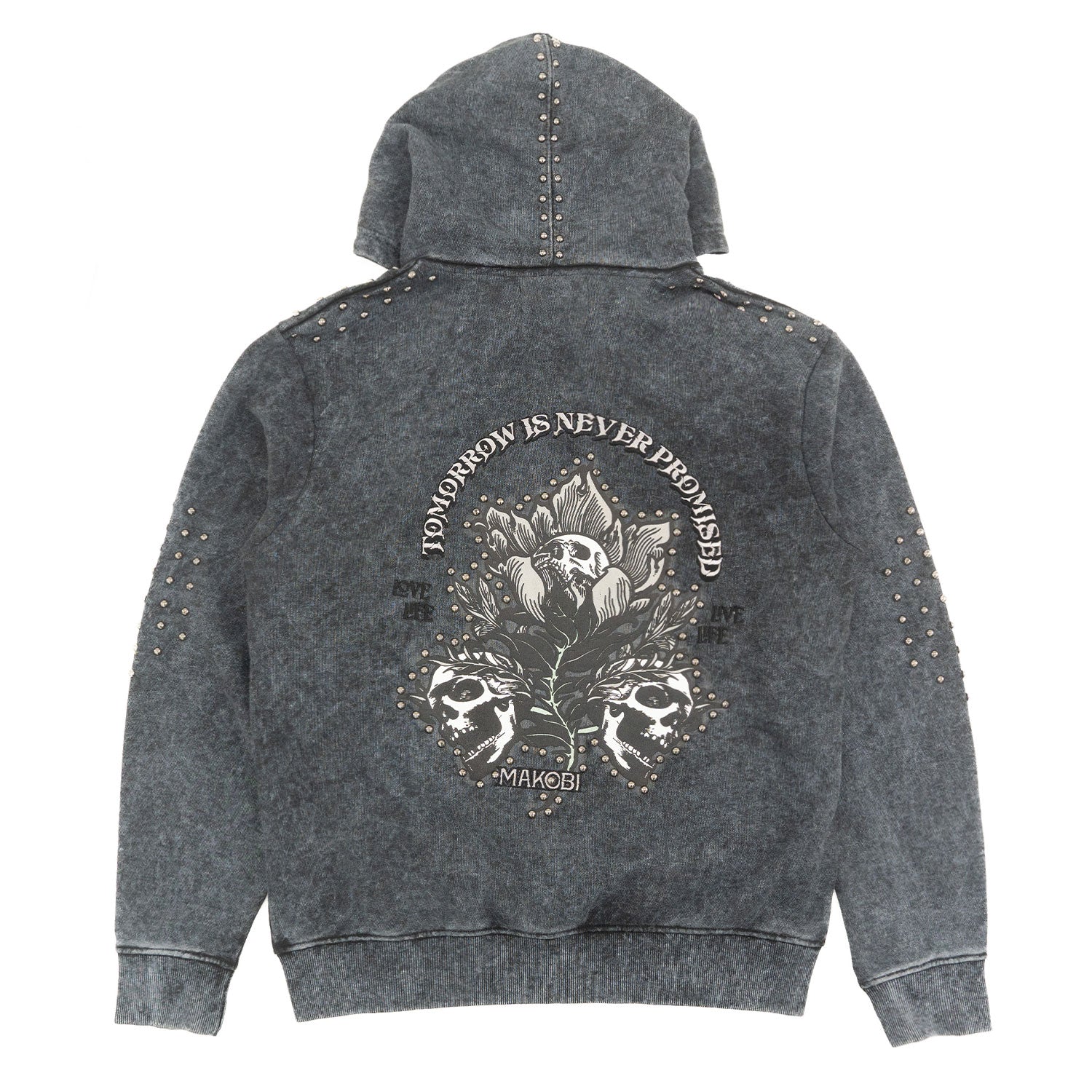 M5345 Bianco Zip Up Fleece Hoodie - Black