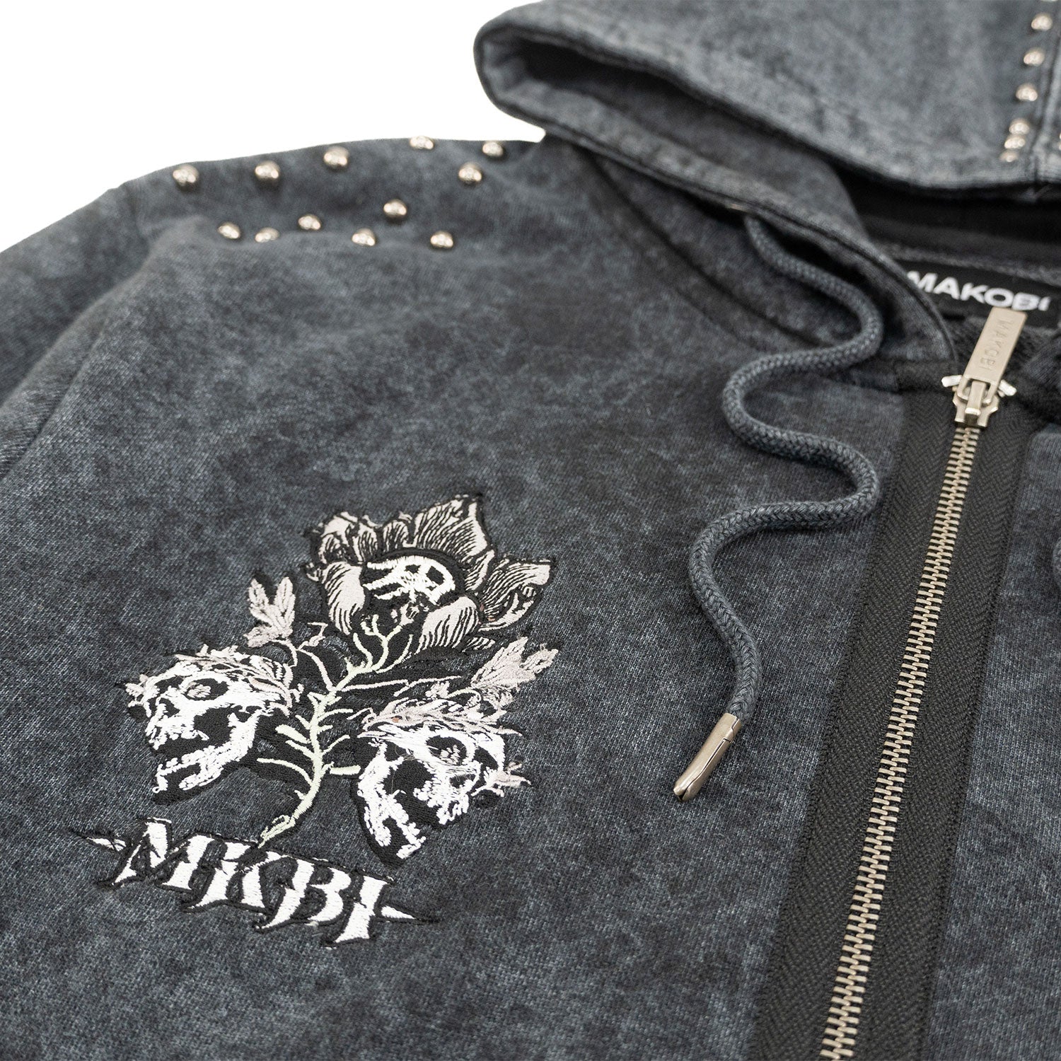 M5345 Bianco Zip Up Fleece Hoodie - Black
