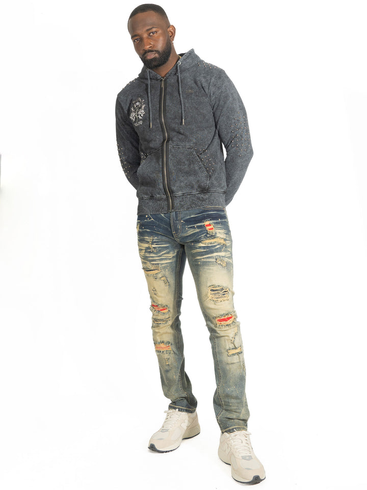 Hoodie | M5345 Bianco Zip Up - Black