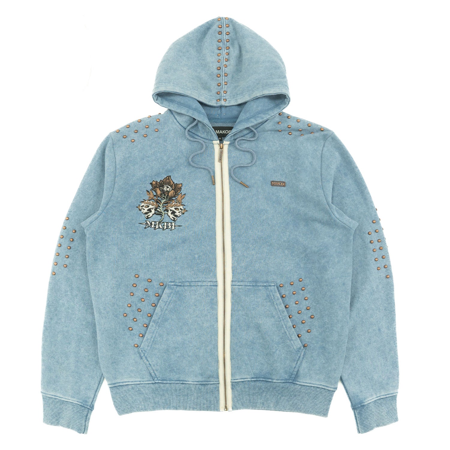 M5345 Bianco Zip Up Fleece Hoodie - Blue
