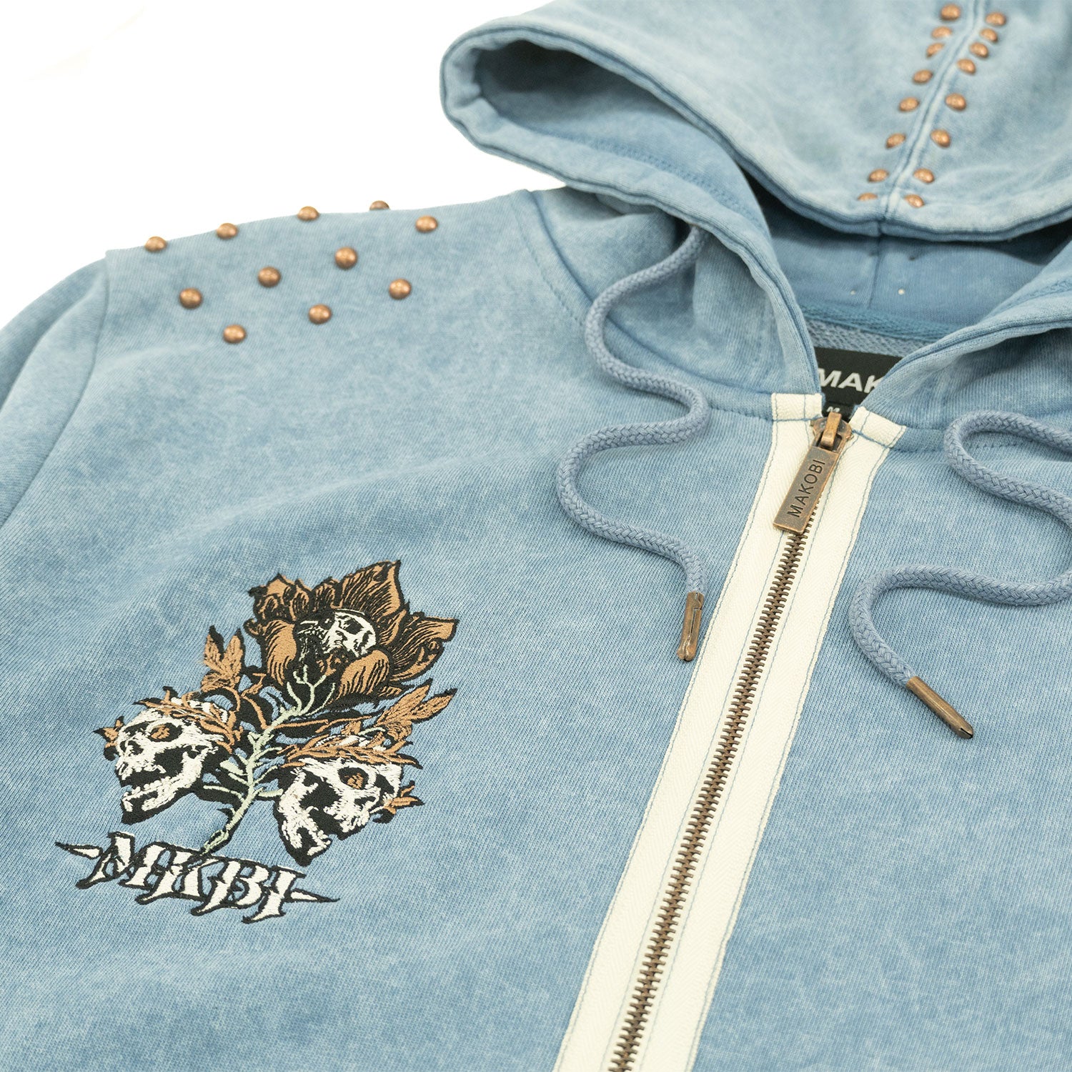 M5345 Bianco Zip Up Fleece Hoodie - Blue
