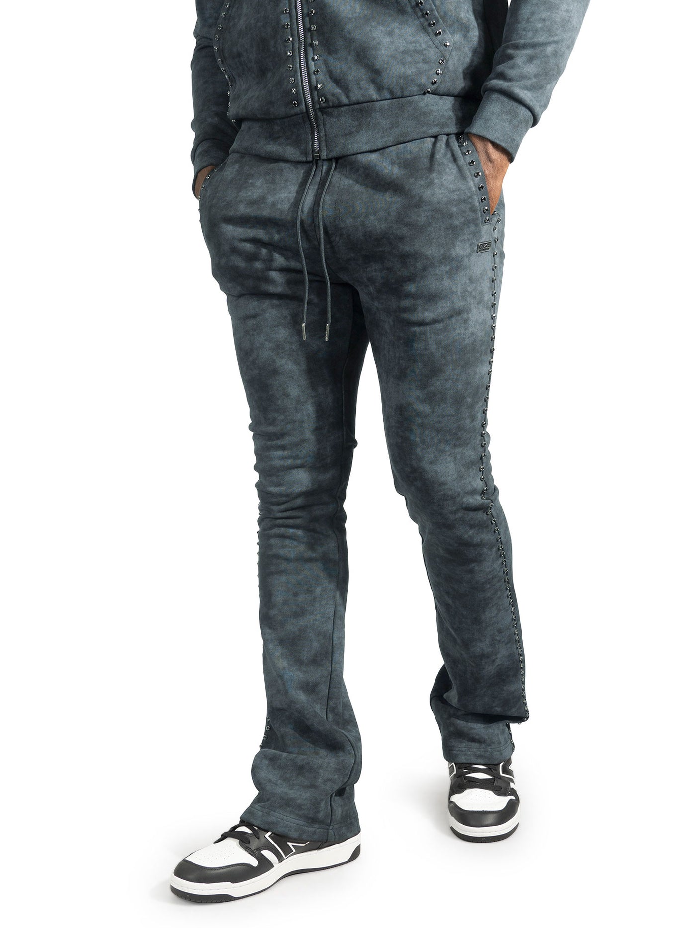 Set | M5455 Lorenzino Zip-Up Hoodie Set - Black