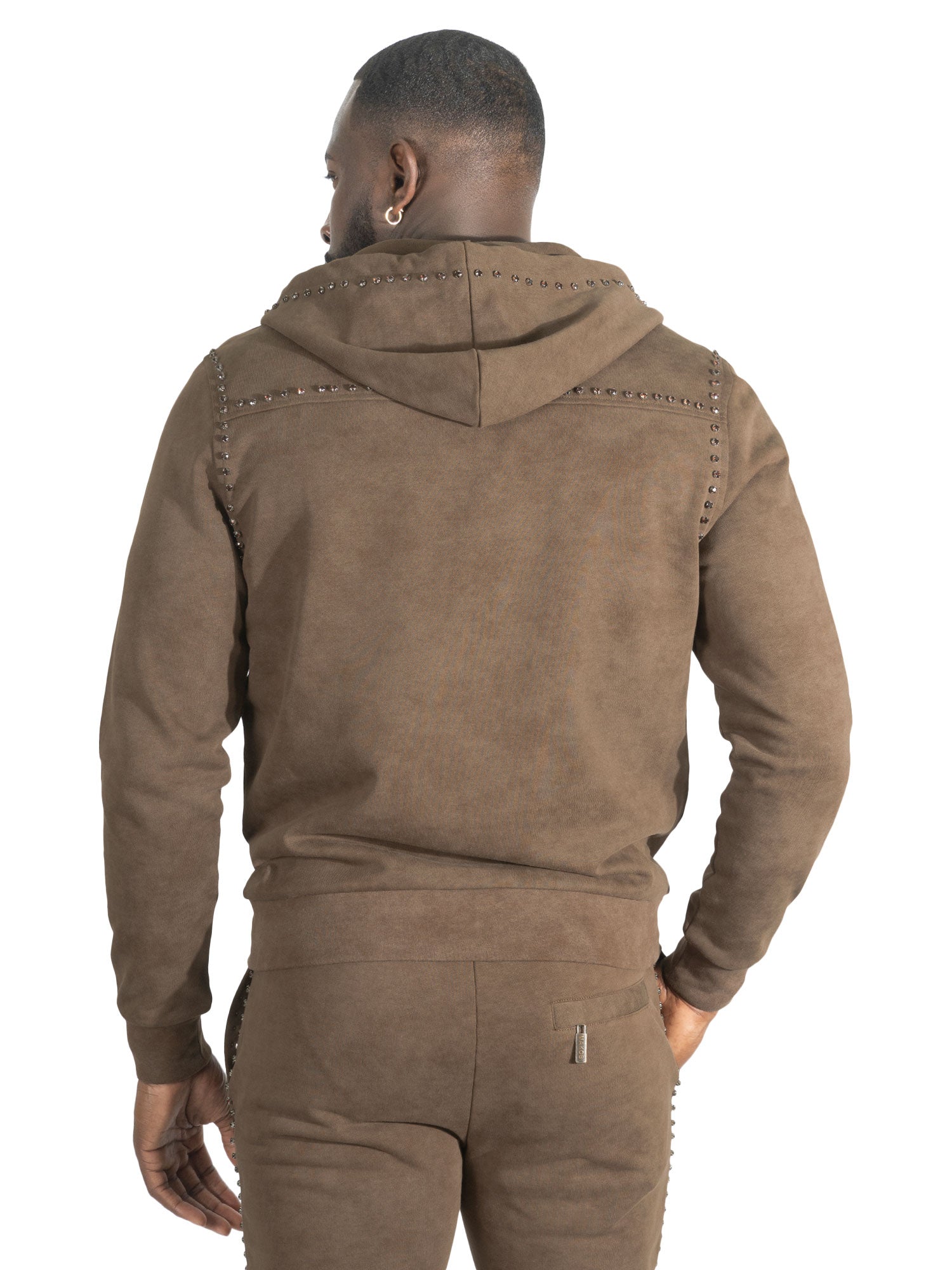 Makobi M5455 Lorenzino Zip in Up Hoodie Set - Brown, view 6