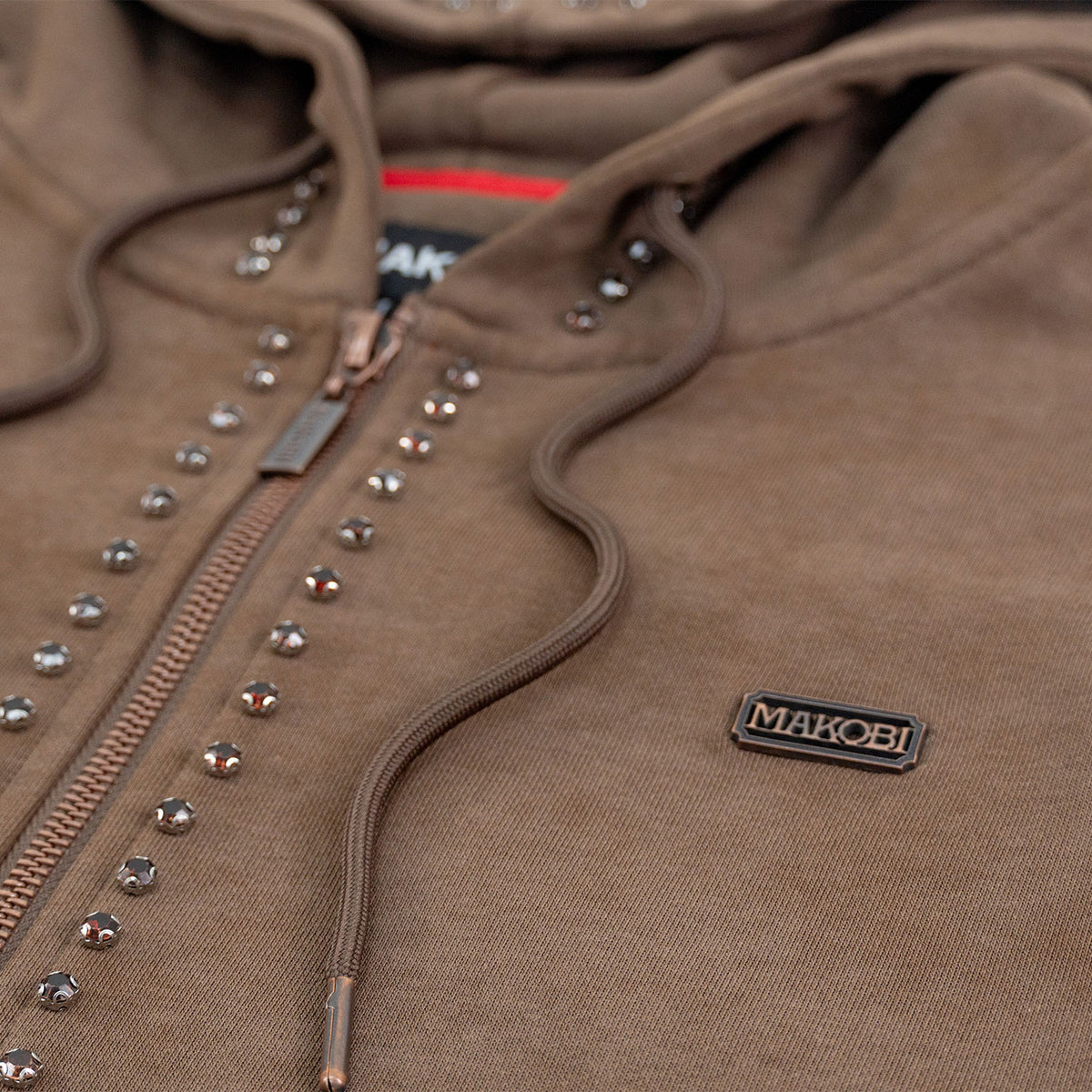 Makobi M5455 Lorenzino Zip in Up Hoodie Set - Brown, view 4