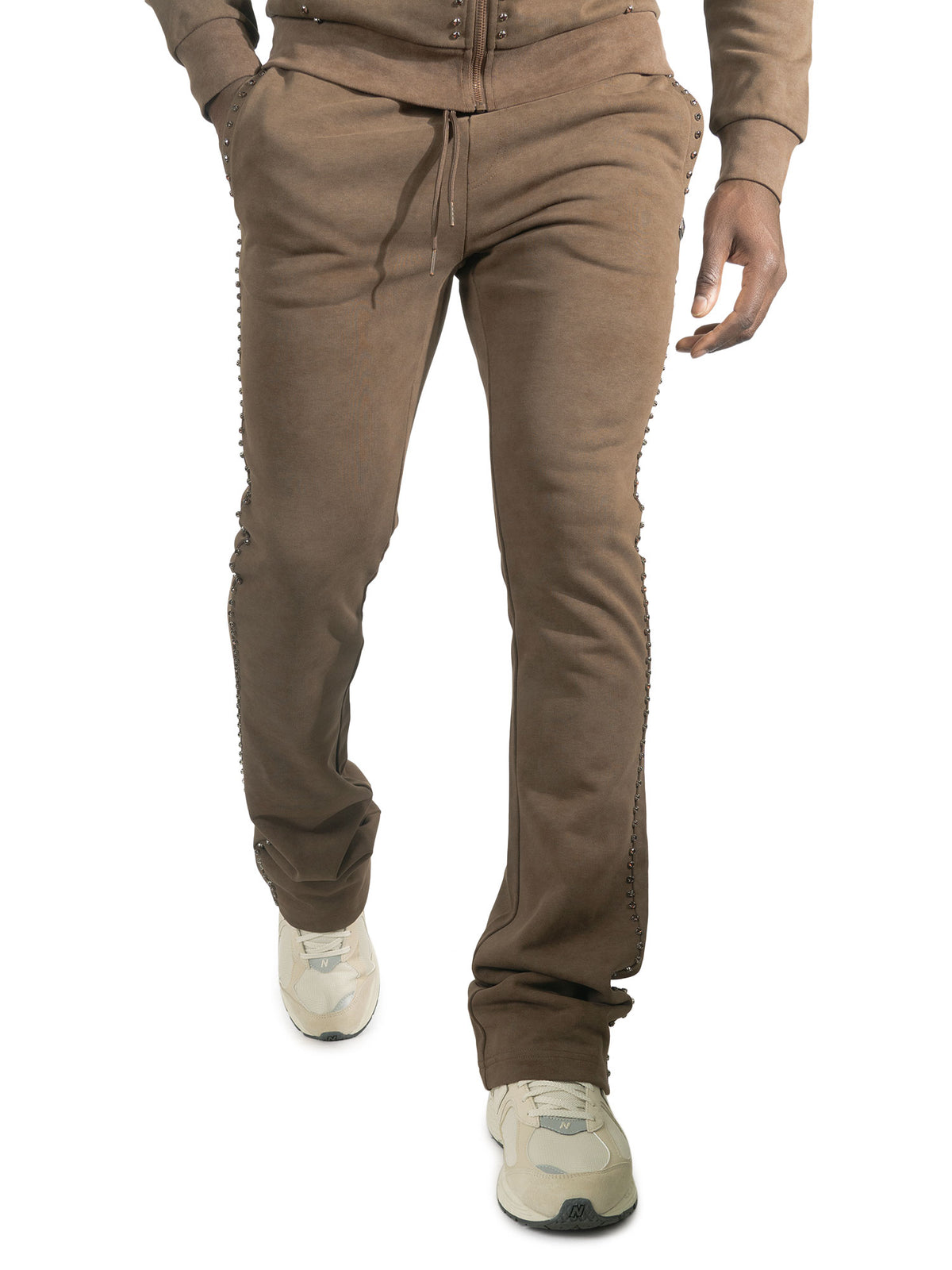 Makobi M5455 Lorenzino Zip in Up Hoodie Set - Brown, view 3