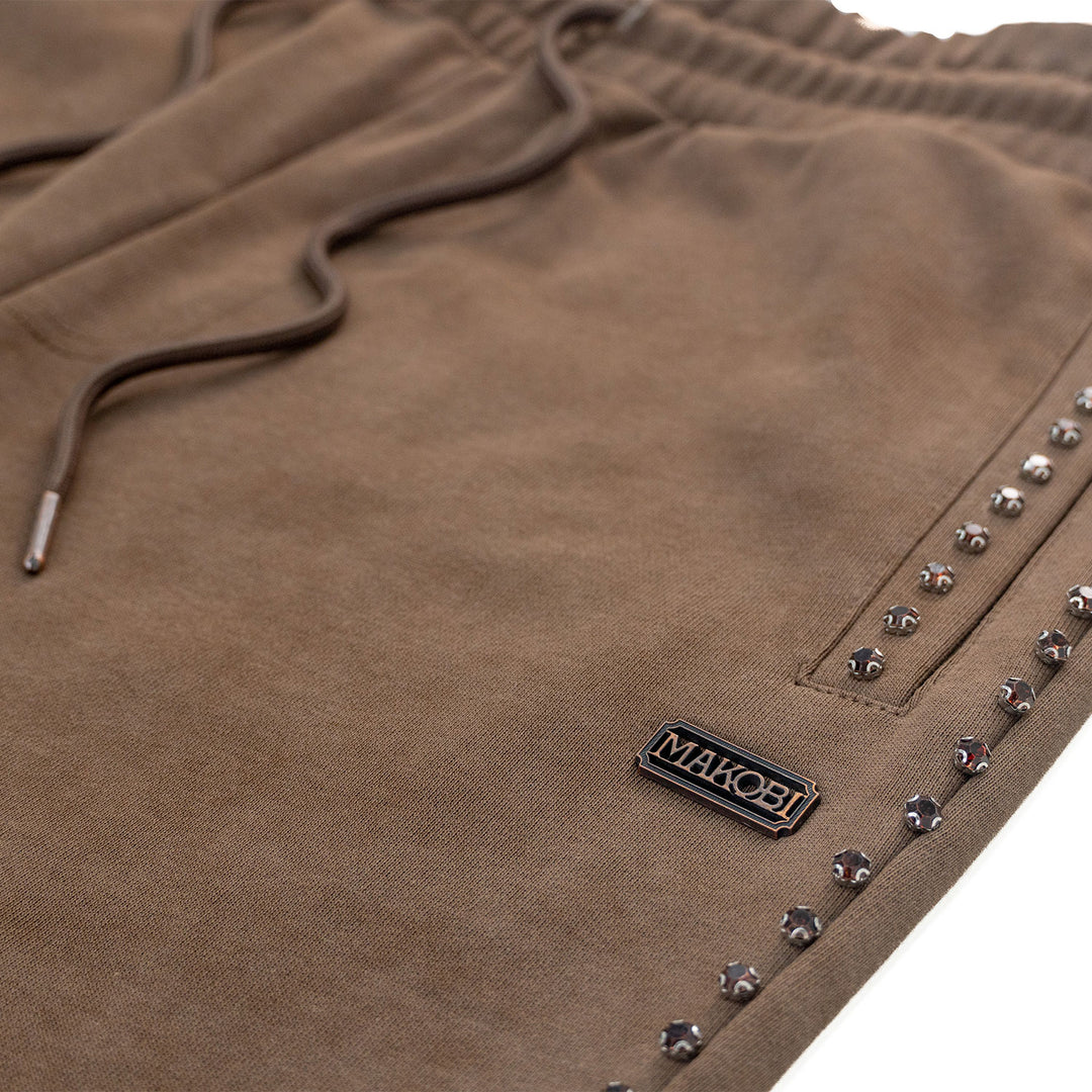 Set | M5455 Lorenzino Zip-Up Hoodie Set - Brown